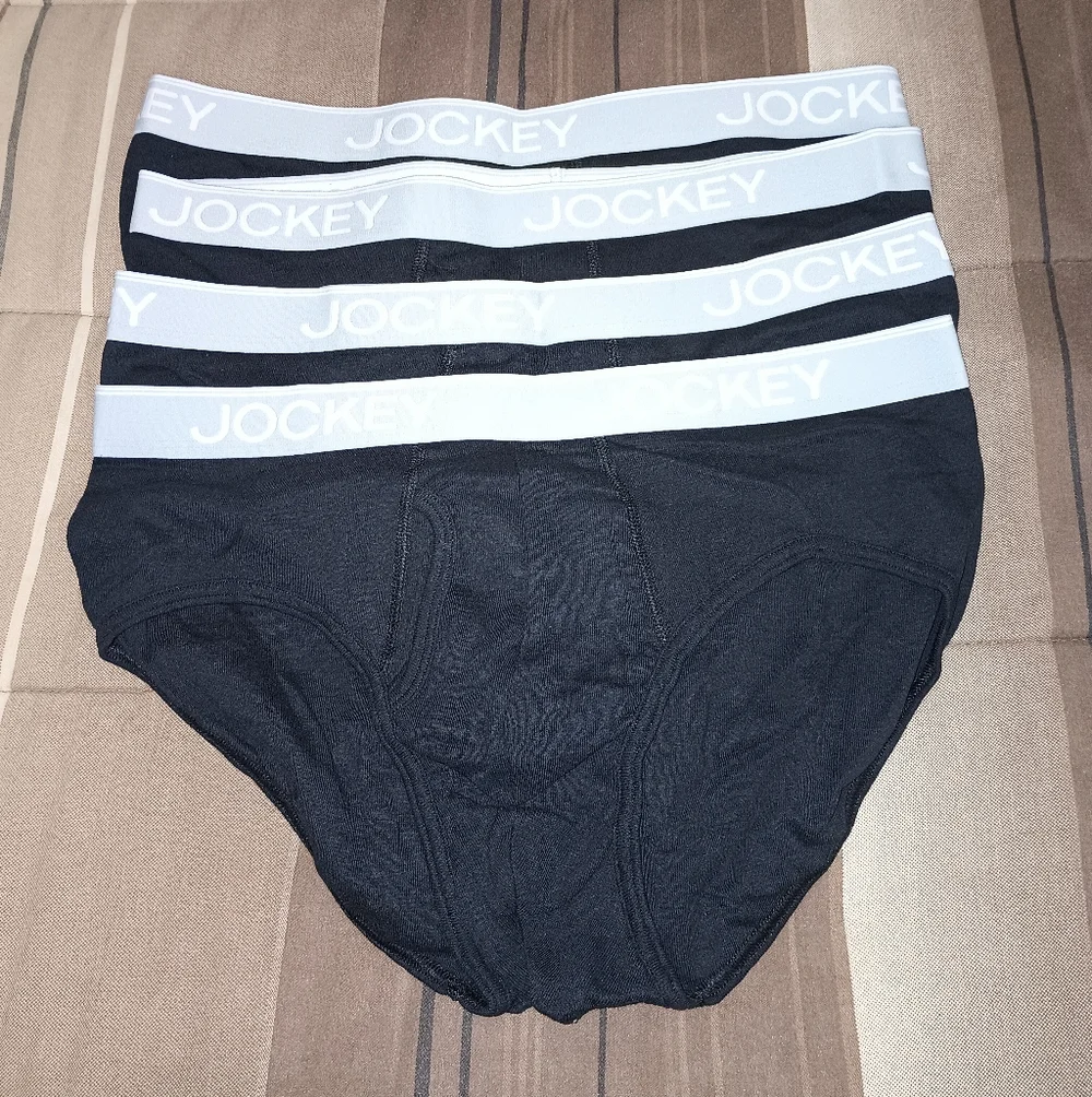 Men's Jockey‎ Essentials Black Briefs Set of 4 L
